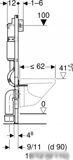 Инсталляция для унитаза Geberit DuoFix Delta20 458.103.00.1+115.127.21.1 - фото товара