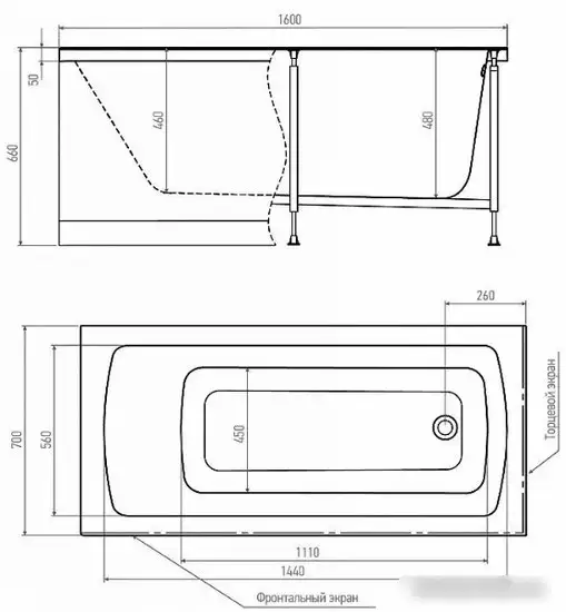 Ванна Alex Baitler Michigan 160х70 (Super White) - фото товара