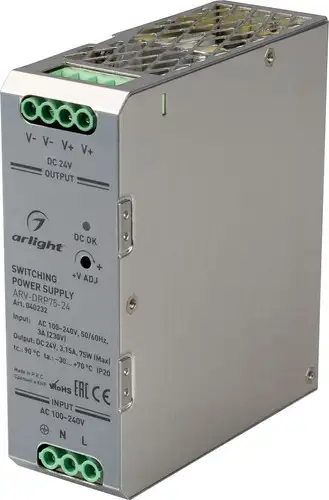 Блок питания Arlight ARV-DRP75-24 040232 – изображение в каталоге