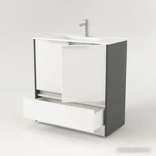 Дабер Тумба под умывальник 017 Тобага/Эридан/Артвин 60 Т17.6Т.0.20Б (белый древесный/серый/белый) – фото товара