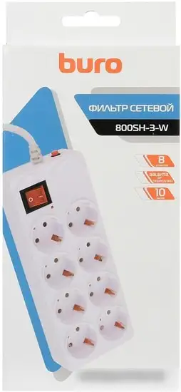 Сетевой фильтр Buro 800SH-3-W – фото товара