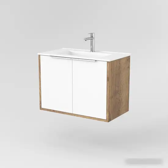 Дабер Тумба под умывальник 018 WeltWasser Deilbach 7517-70 Т18.7W.0.21Б (дуб галифакс/белый/ручка белая) – фото товара