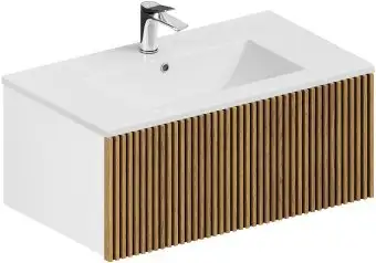 ЗОВ Тумба с умывальником Кито 80 K80LW0MRM-OL80 (белый/тростник) – изображение в каталоге