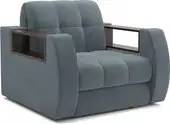 Кресло-кровать Мебель-АРС Барон №3 НПБ (велюр, серый/синий HB-178/26) – изображение в каталоге