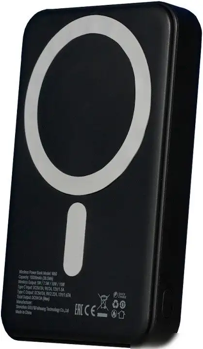 Внешний аккумулятор Roome MagCity W60 10000mAh Magnetic Wireless (черный) – фото товара