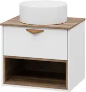 Brevita Тумба под умывальник Bergen 60 BER-07060-19-01-1Я (белый/темное дерево) – изображение в каталоге