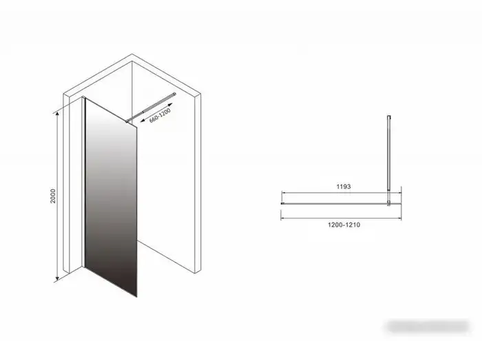 Душевая стенка Abber Immer Offen AG69121BD - фото товара