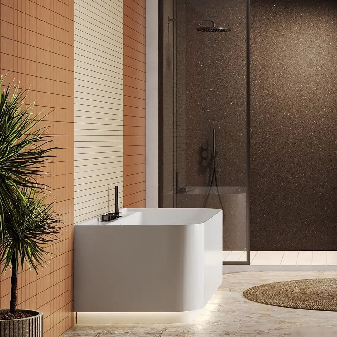 Ванна Belux Атланта ВА-1700 с подставкой и подсветкой (18, белый матовый/Solid Surface) - фото товара