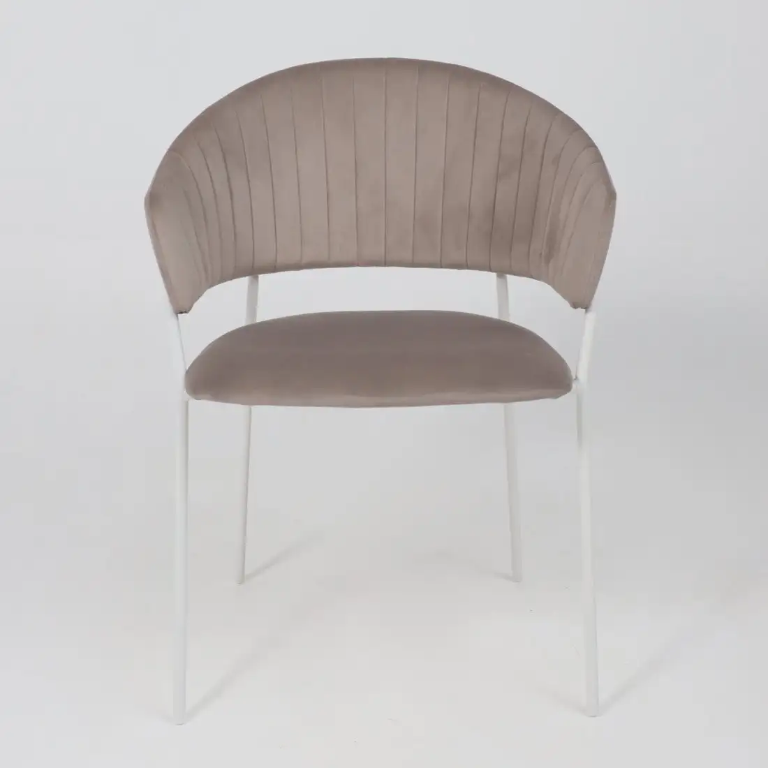 Стул с подлокотниками Алвест AV 433 (светло-коричневый бархат H-61/белый)