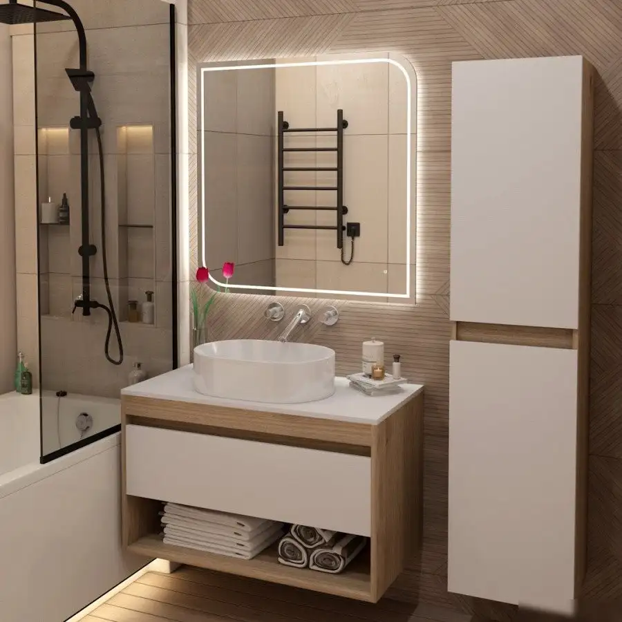 Teymi Тумба под умывальник Ritta 85 T60531 (дуб эврика/белый матовый) – фото товара