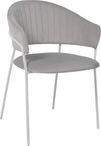 Стул с подлокотниками Алвест AV 433 (светло-серый бархат H-09/белый)