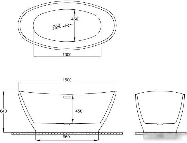 Ванна Polimat Mango 150x75 00518 (белый) - фото товара
