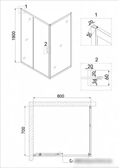 Душевая дверь Niagara 80x190 NG-82-8AB - фото товара