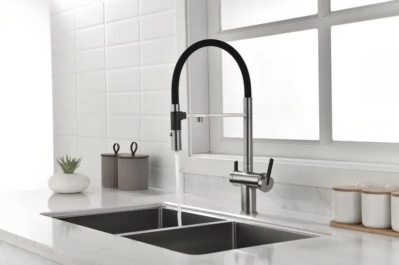 Смеситель Paulmark Gravity Gr213888-BS (стальной/нержавеющая сталь) - фото товара