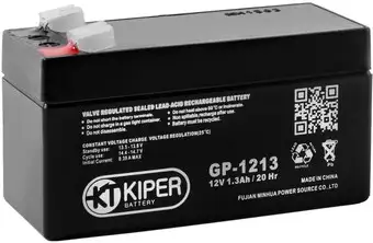 Аккумулятор для ИБП Kiper GP-1213 F1 (12В/1.3 А·ч)