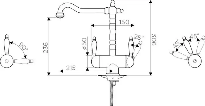 Смеситель Omoikiri Amagasaki-АB (античная латунь) - фото товара