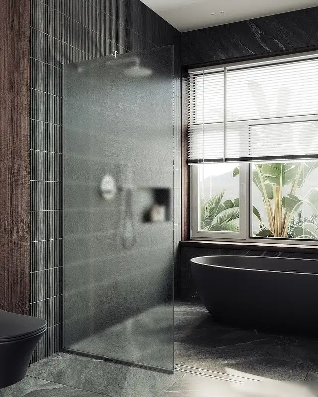 Душевая стенка MaybahGlass 195х99 MGD-1357-4у (сатин/хром глянцевый) - фото товара