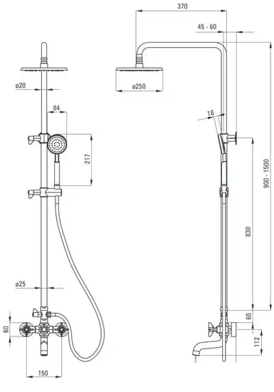 Душевая система Deante Temisto NAC M1QT - фото товара
