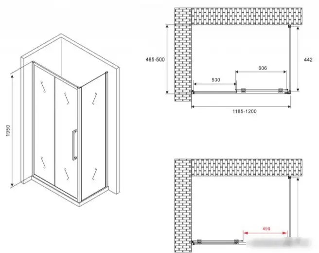 Душевой уголок Abber Schwarzer Diamant AG30120BH-S50B - фото товара