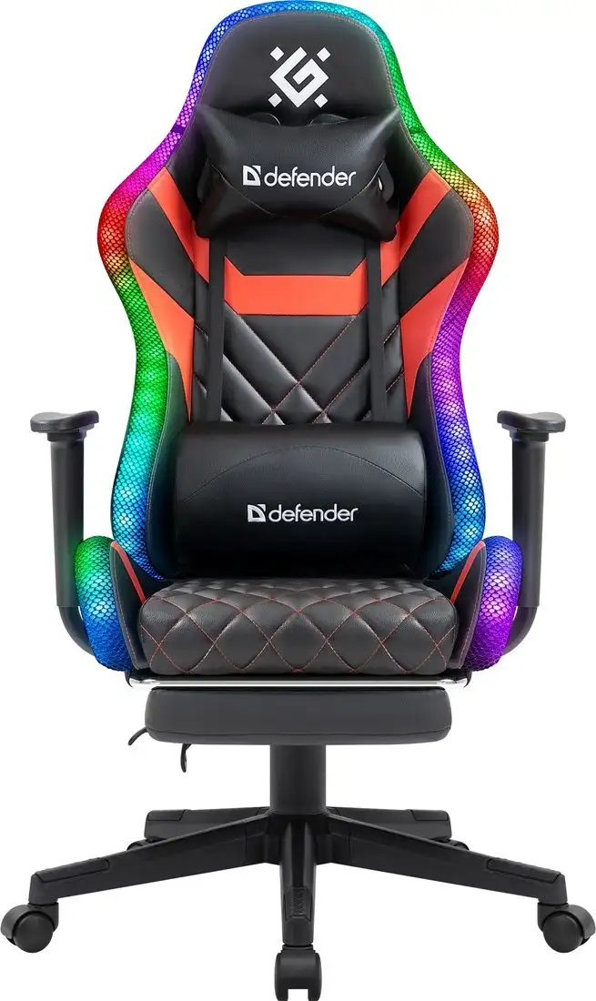 Игровое (геймерское) кресло Defender Lumos (черный/красный) – фото товара