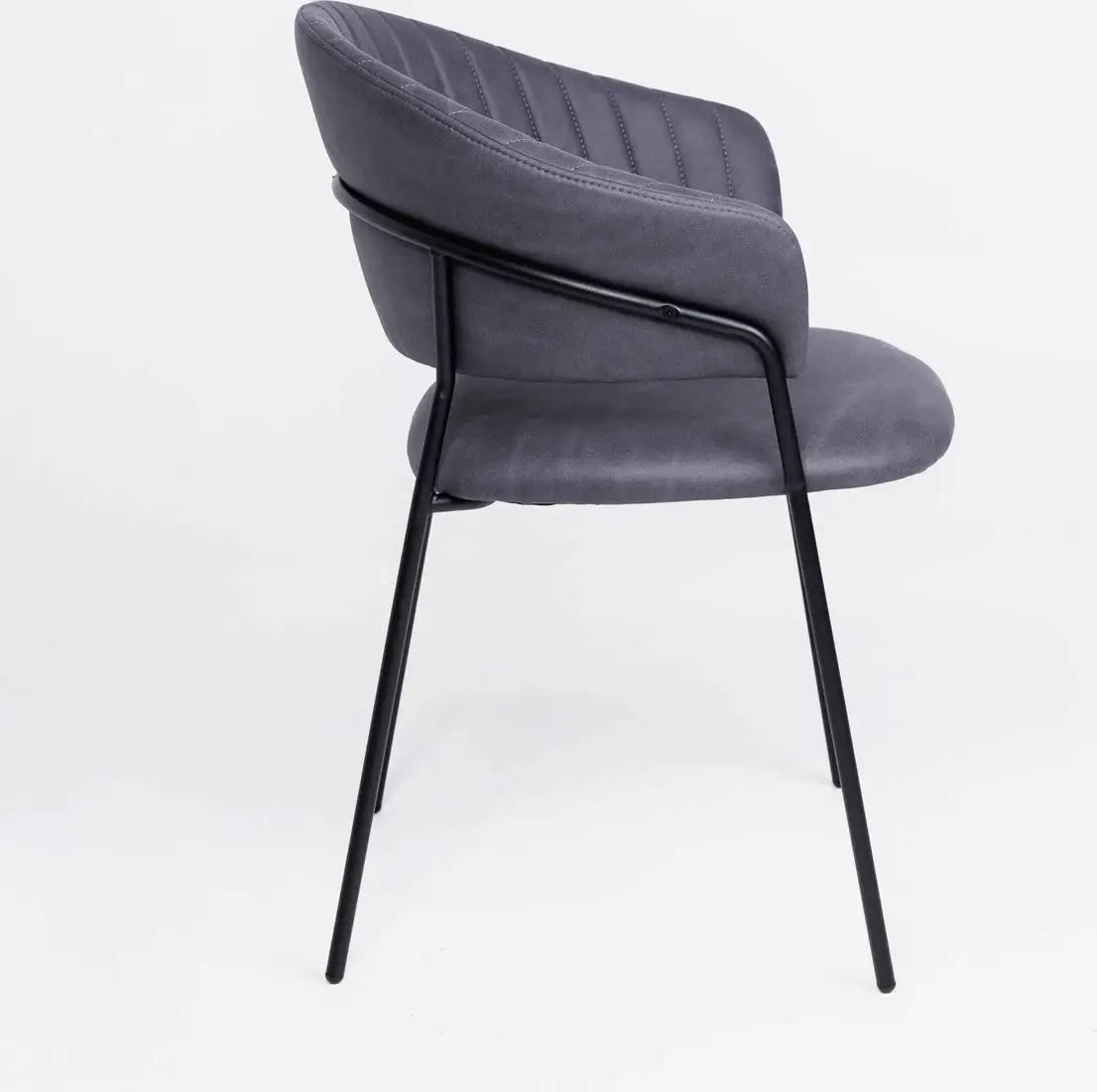 Стул с подлокотниками Алвест AV 433 (графитовая замша Kiprus 13/черный)