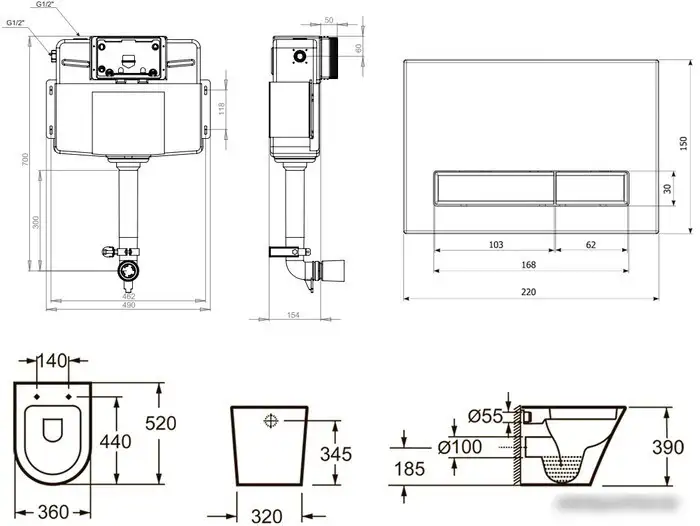 Унитаз Lavinia Boho Relfix Biore Set 4 в 1 77060229 - фото товара