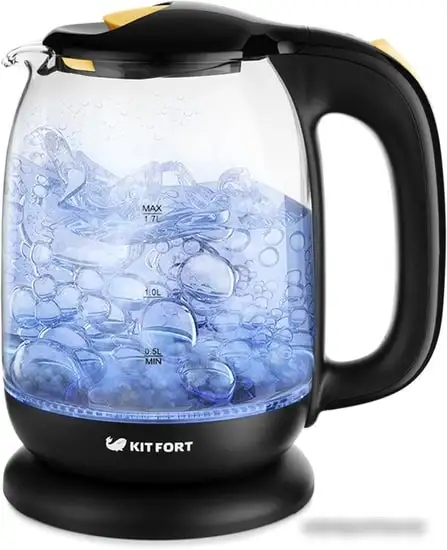 Чайник Kitfort KT-625-4 (черный/желтый) - фото товара