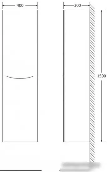 BelBagno Шкаф-пенал Fly-Marino-1500-2A-SC-RG-P-L (rovere grigio) – фото товара