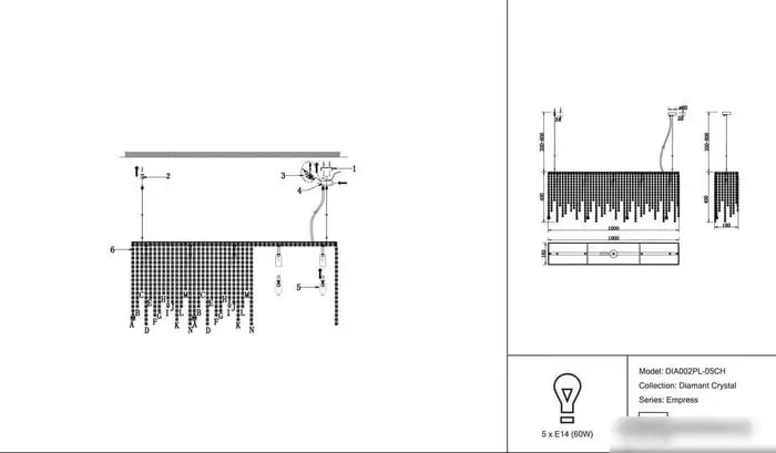 Подвесная люстра Maytoni Empress DIA002PL-05CH – фото товара
