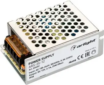 Блок питания Arlight ARS-25-12 026681 – изображение в каталоге