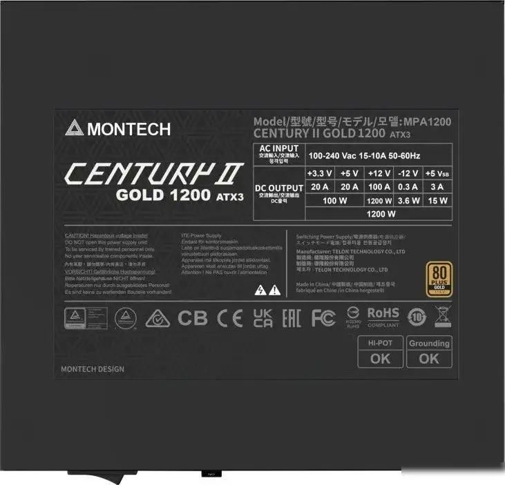 Блок питания Montech Century II 1200W – фото товара