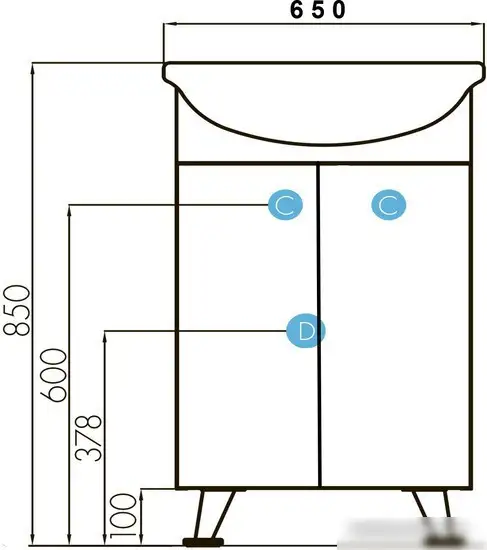 Аква Тумба под умывальник Лайт ТЛ-5.01.1.00.650.231 – фото товара