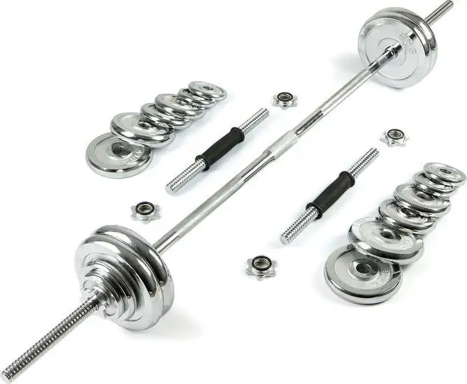 Гантели с грифом для штанги Ametist хромированные 50 кг – фото товара