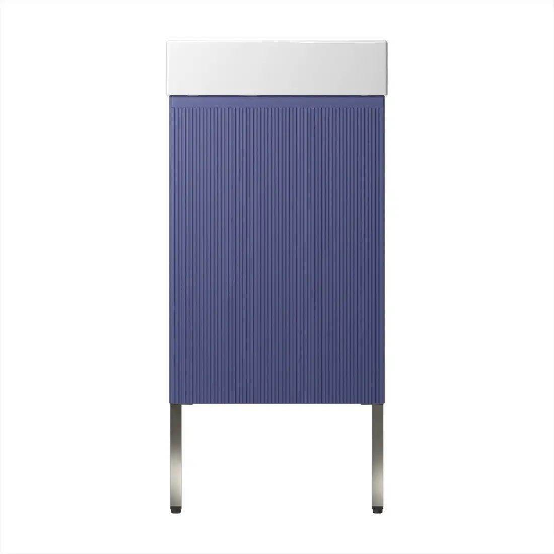 Wellsee Тумба под умывальник 3 в 1 WC Area 221804003 (тумба/матовый синий, раковина/глянцевый белый, ножки/нержавеющая сталь) – фото товара