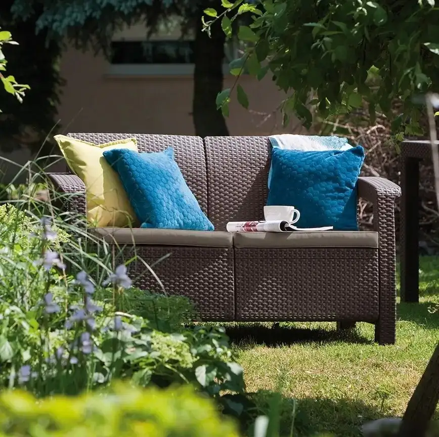 Садовый диван Keter Corfu II Love Seat 258946 (коричневый) – фото товара