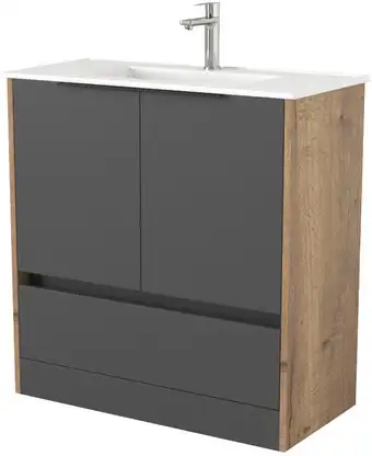 Дабер Тумба под умывальник 017 WeltWasser Deilbach 7517-80 Т17.8W.0.22Ч (дуб галифакс/серый/ручка черная) – изображение в каталоге