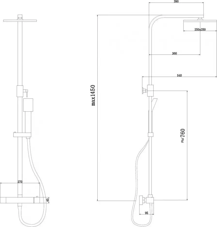 Душевая система Abber Daheim AF8260NGL (никель) - фото товара