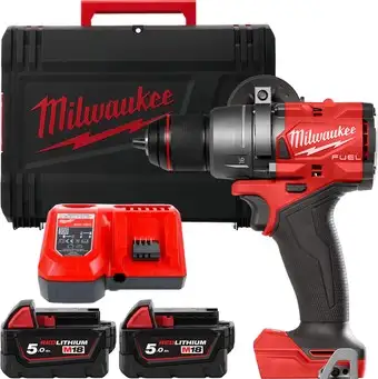 Дрель-шуруповерт Milwaukee M18 FUEL M18FDD3-502X 4933479863 (с 2-мя АКБ 5 Ач, кейс) – изображение в каталоге