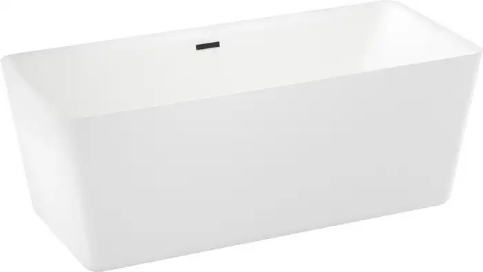 Ванна Wellsee DeSire 175,5x76 231503003 (отдельностоящая ванна белый глянец, экран, ножки, сифон-автомат матовый черный) - фото товара