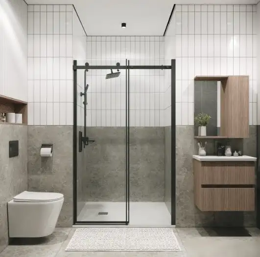 Душевая дверь Grossman Classic 100.K33.04.140.42.00 140х195 (графит сатин/стекло прозрачное) - фото товара