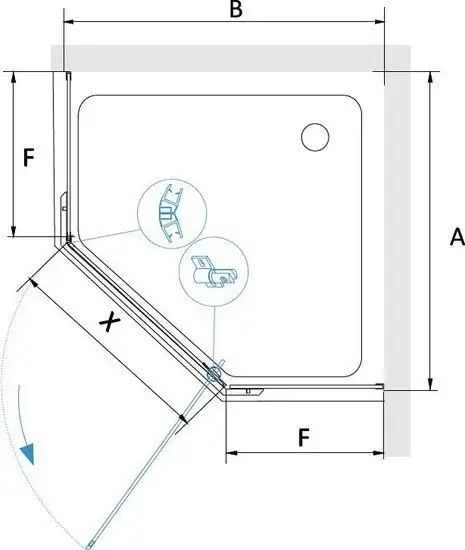 Душевой уголок RGW PA-82B 41088288-14 80x80 (черный/прозрачное стекло) - фото товара