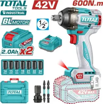 Гайковерт Total TIWLI42602 (с 2-мя АКБ, кейс) – изображение в каталоге