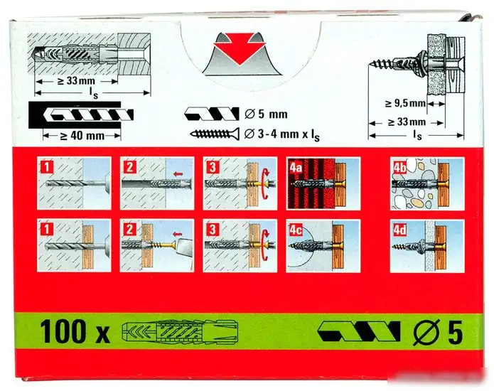 Дюбель универсальный Fischer UX 5x30 94721 (100 шт) – фото товара