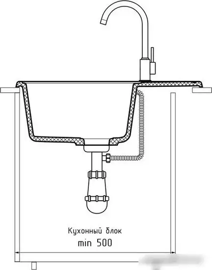 Кухонная мойка GranFest QUARZ Z-13 (темно-серый) - фото товара