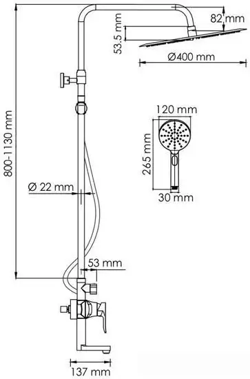 Душевая система Wasserkraft A166.117.127.087.CH - фото товара
