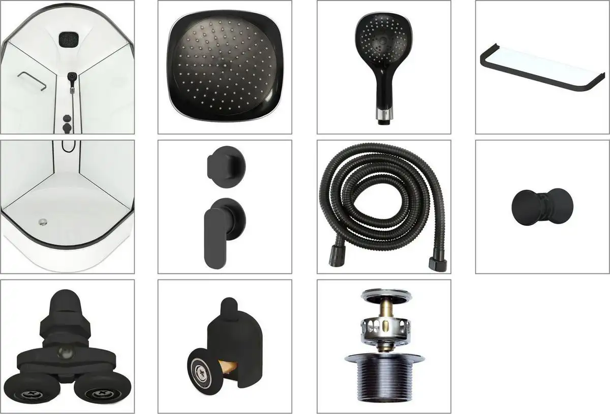 Душевая кабина Domani-Spa Delight Slim 99 High 90x90 DS01DS99HWM00.Gt-Black - фото товара