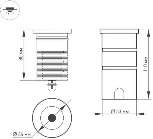 Точечный светильник Arlight LTD-GROUND-R65-6W Warm3000 026449 – фото товара