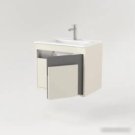 Дабер Тумба под умывальник 016 WeltWasser Deilbach 7517-60 Т16.6W.0.19_light (с подсветкой, бежевый/серый) – фото товара