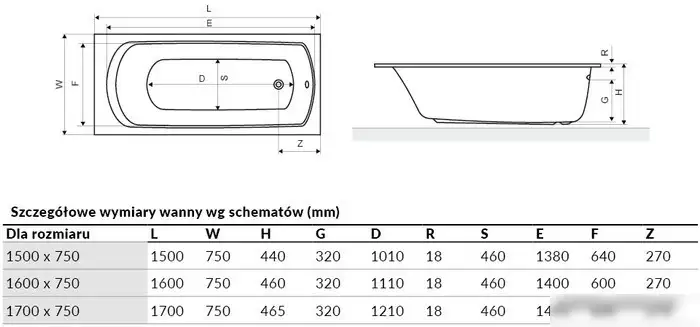 Ванна Excellent Lamia Slim 160x75 - фото товара