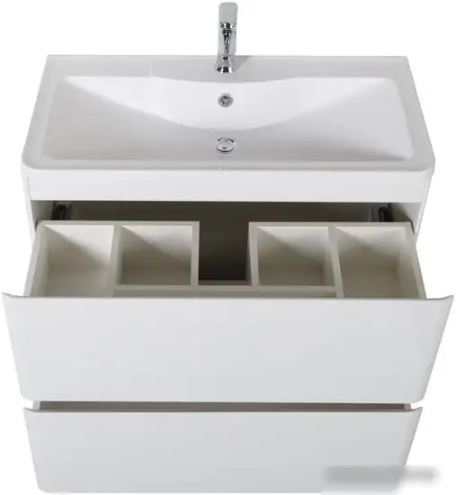 BelBagno Тумба под умывальник Albano-800-2C-PIA-BL (белый глянец) – фото товара